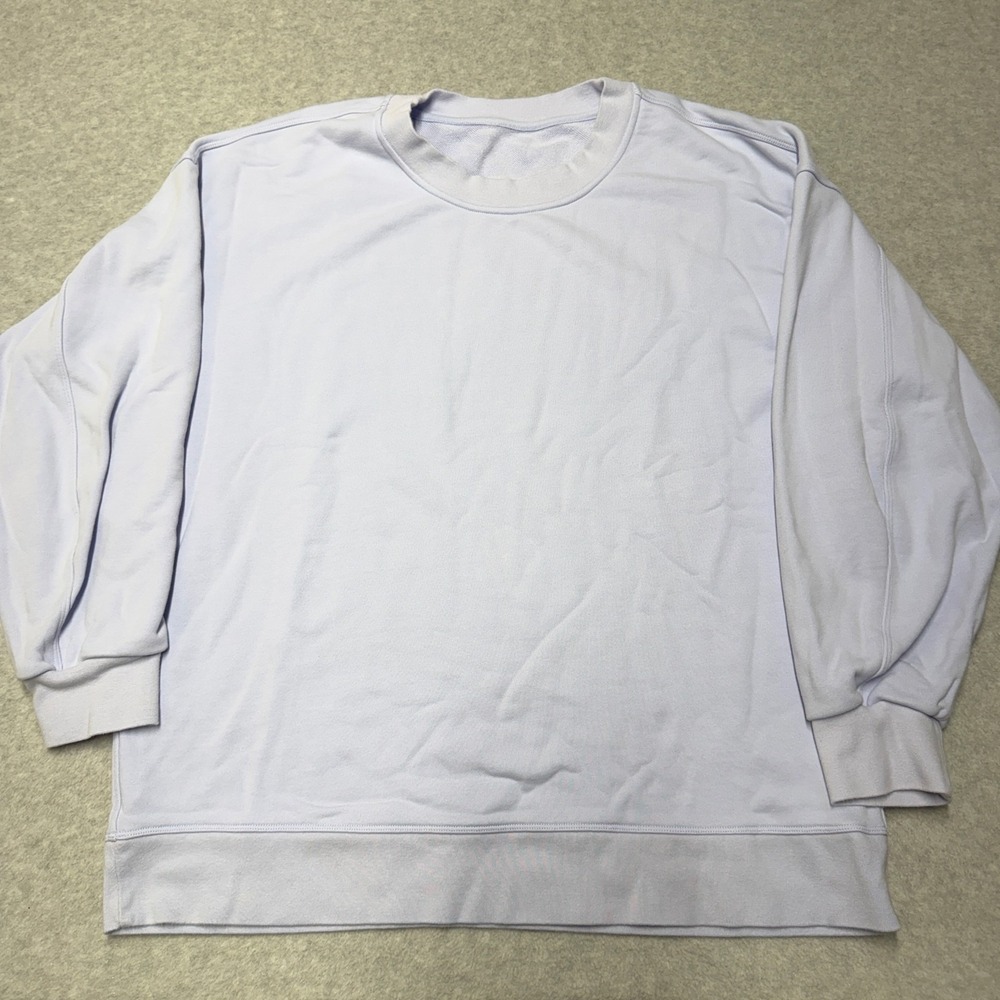Lululemon Sweatshirt Mens 2XL Purple Fleece Crewneck Pullover Logo Athletic